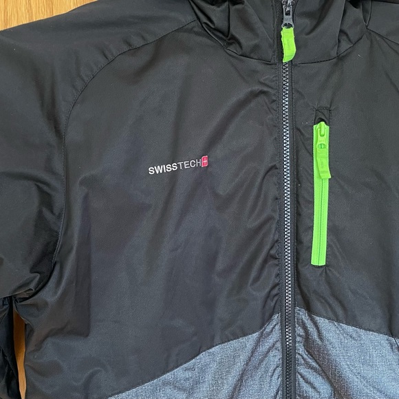 Swiss Tech Jacket Boys XXL/18 Black and Gray Hooded - Picture 6 of 7